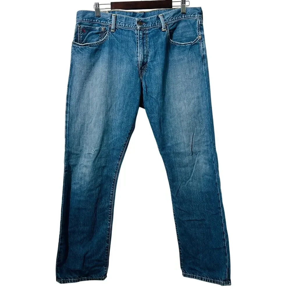 Ralph Lauren Jeans Men's Size 36X30 Blue Polo Hampton Relaxed Fit Straight Denim